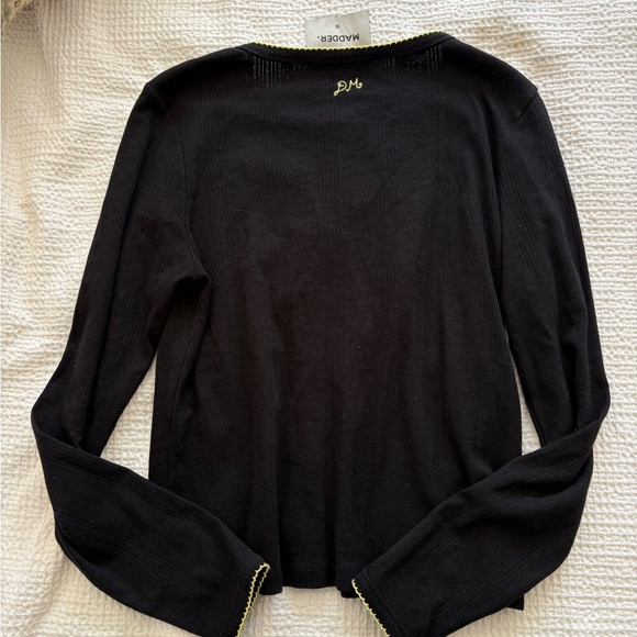 Damson Madder Black Pointelle Women's Cardigan - size 12 - Picture 4 of 5